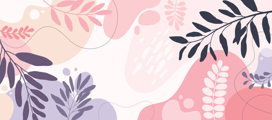Fototapeta premium background with beautiful.background for design. Colorful background with tropical plants. Place for your text.
