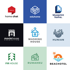 real estate and residential modern logo collection