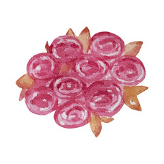 Watercolor valentines day bouquet of roses