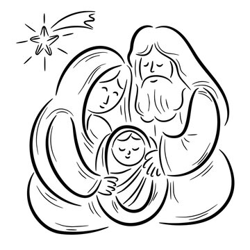 Manger scene with the birth of Jesus