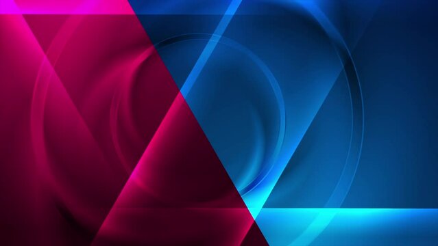 Hi-tech blue purple abstract futuristic background with glowing lines and circles. Seamless looping motion design. Video animation Ultra HD 4K 3840x2160