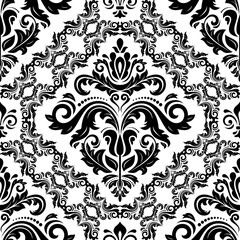 Orient classic pattern. Seamless abstract background with vintage elements. Orient background. Black and white ornament for wallpaper and packaging