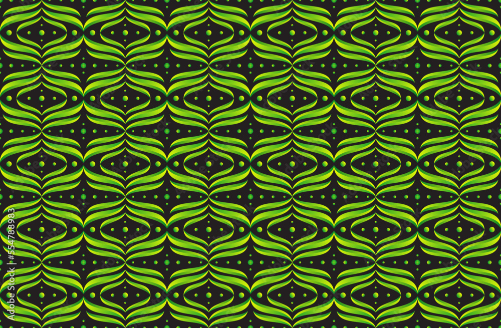 Poster abstract symmetric pattern design template with curve and circle shapes. green gradient element in b