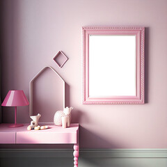 Transparent pink Frame Mockup