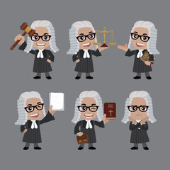 Fototapeta premium Set of judge with different poses 