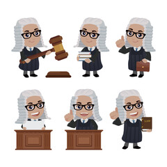 Fototapeta premium Set of judge with different poses 