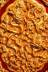 Golden Dragons Decoration Forbidden City Palace Beijing China