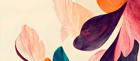 Colorful Abstract floral organic wallpaper background illustration