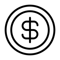 Coin Icon Line Style