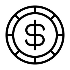 Coin Icon Line Style