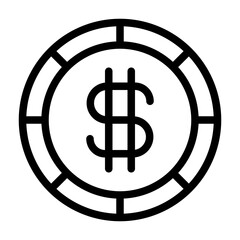 Coin Icon Line Style