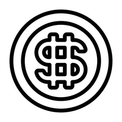 Coin Icon Line Style