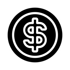 Coin Icon Glyph Style