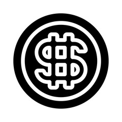 Coin Icon Glyph Style
