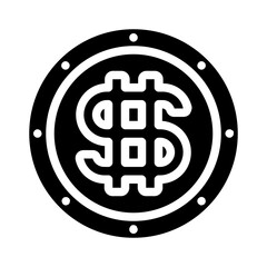 Coin Icon Glyph Style