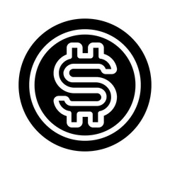 Coin Icon Glyph Style