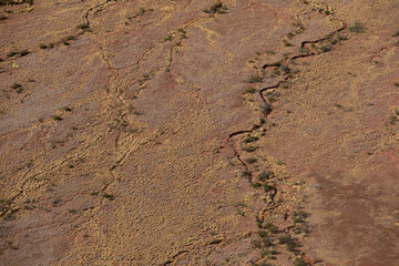Aerial views of the surrounding land at Watarrka National Park - Kings Canyon, Northern Territory.