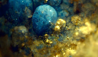 Blue and gold precious surface