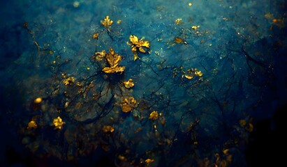 Fototapeta na wymiar Blue and gold precious surface