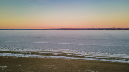 Penza Sur reservoir in winter