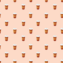 seamless pattern with coffee cups