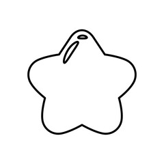 Candy jelly star icon line style isolated vector
