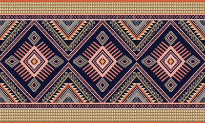 Geometric ethnic flower pattern for background,fabric,wrapping,clothing,wallpaper,Batik,carpet,embroidery style.	