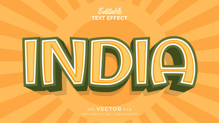 editable text effect - India republic day style theme