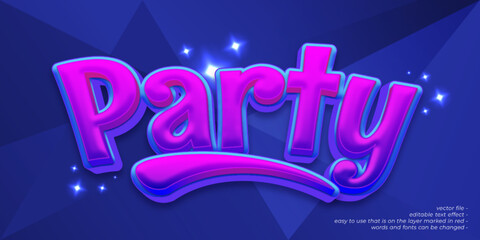 3d text style party editable text effect