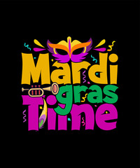 Mardi Gras T-shirt Design Mardi Gras Time