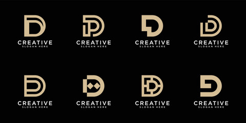 set of initials D logo vector design template