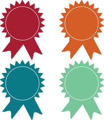 set of ribbons and labels badge.