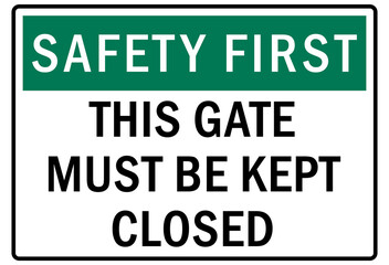 Gate sign and labels