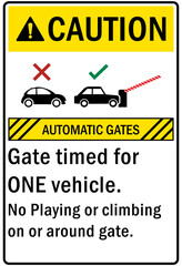 Gate sign and labels