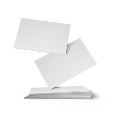 Card pile flyer mockup isolated
