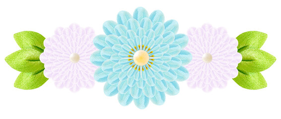 つまみ細工で作られた花の装飾グラフィック