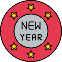 New year badge

