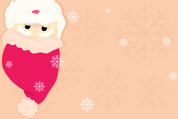 Background with santa, background for design, free space for text, winter background, christmas background, holiday card, holiday design, poster, postcard, banner, vector illustration