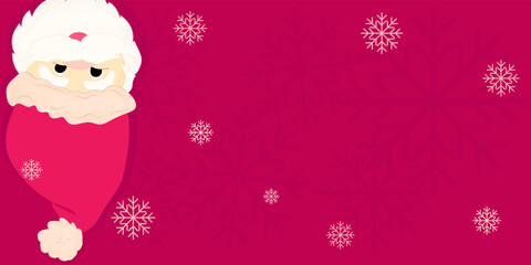 Background with santa, background for design, free space for text, winter background, christmas background, holiday card, holiday design, poster, postcard, banner, vector illustration
