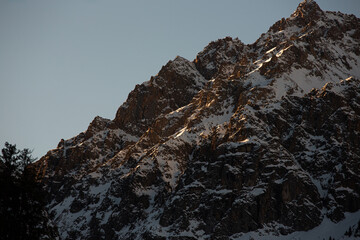 Winter snow mountain peak travel