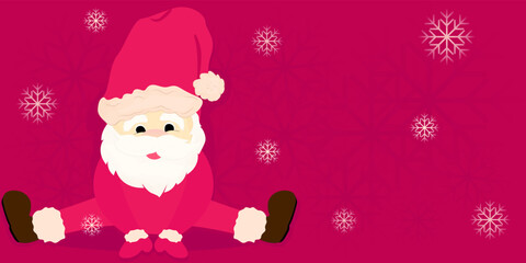 Background with santa, background for design, free space for text, winter background, christmas background, holiday card, holiday design, poster, postcard, banner, vector illustration