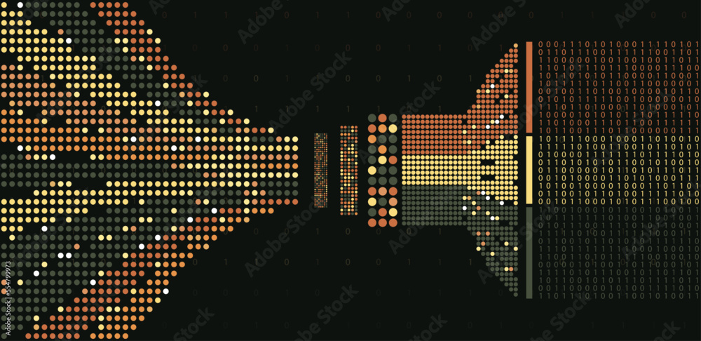 Wall mural abstract infographics visualization. big data code representation.
