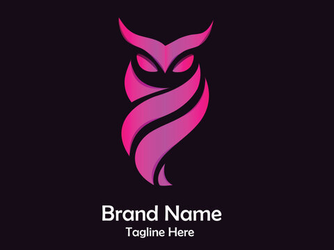 Owl Type logo design vector & templates