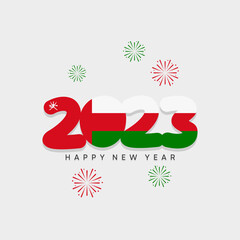 Happy New 2023 Year with themes of Oman. Suitable for greeting card, poster and banner.