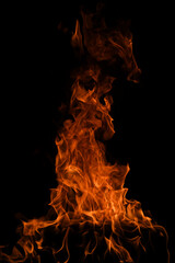 Blaze burning fire flame on art texture background.