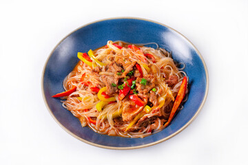 lagman with vegetables on a white background