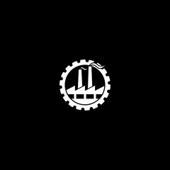 Factory gear icon isolated on dark background