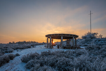 pavillion im winter morgens