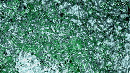 Metallic and Green Fluid Filling the screen with many Swirls and Vortex