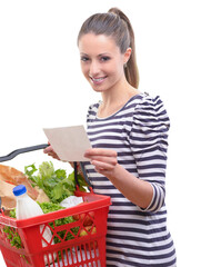 Woman with shopping list